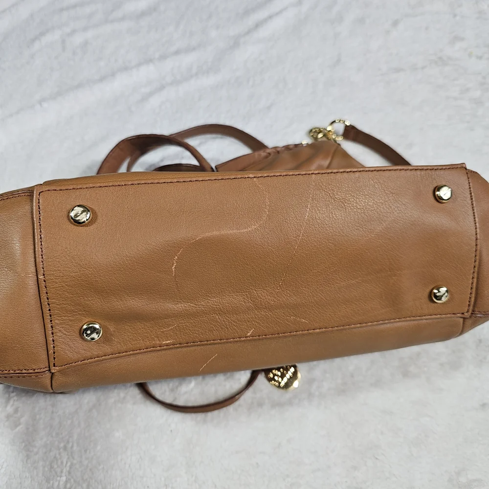 henri bendel Cognac Leather Tote with Removable Strap